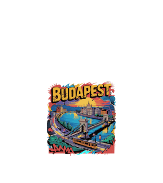 BUDAPEST minta fekete pólón