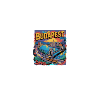 BUDAPEST minta fekete pólón