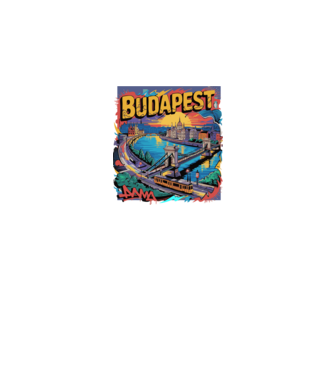 BUDAPEST minta fekete pólón