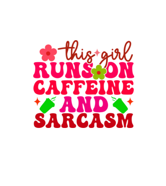 CAFFEINE AND SARCASM minta homokszín pólón