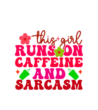 CAFFEINE AND SARCASM minta fehér pólón