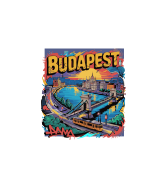 BUDAPEST minta fehér pólón