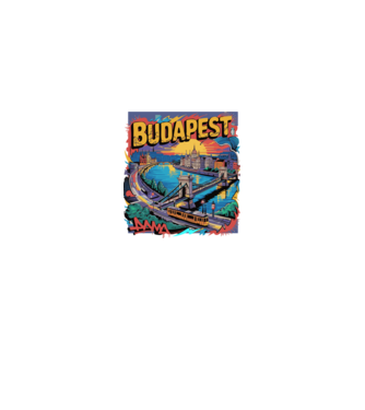 BUDAPEST minta királykék pólón