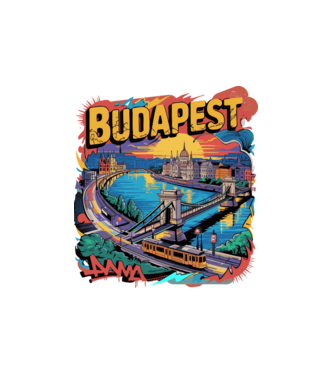 BUDAPEST minta fehér pólón