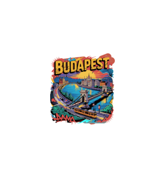 BUDAPEST minta fekete pólón