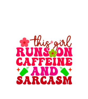 CAFFEINE AND SARCASM minta fehér pólón