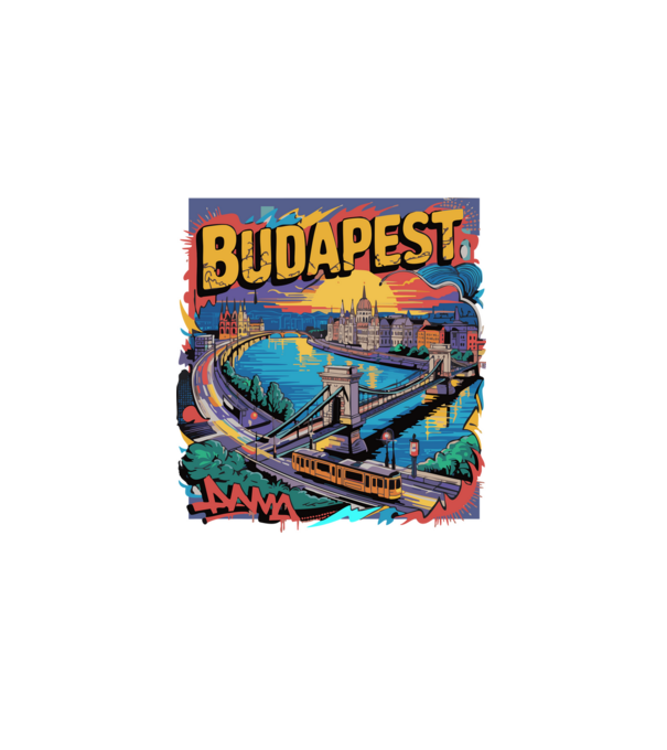 BUDAPEST minta fekete pólón