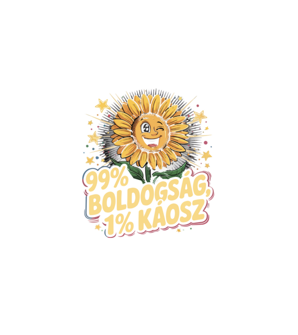 99% BOLDOGSÁG 1%KÁOSZ minta fekete pólón