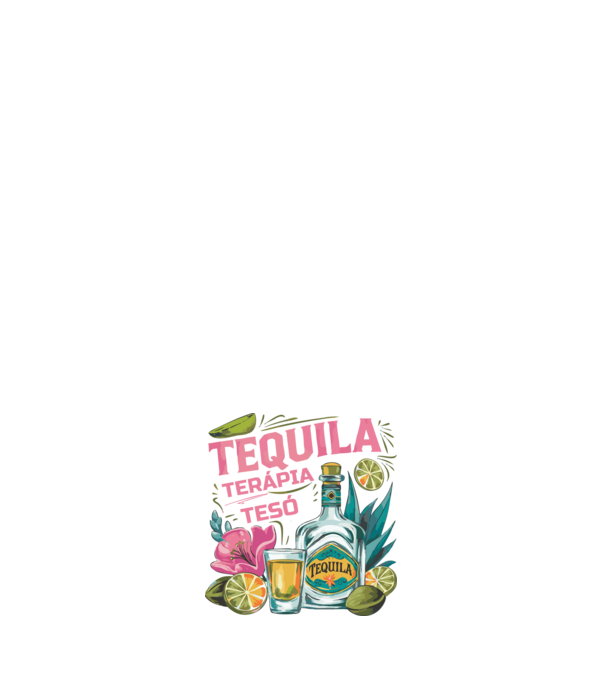 TEQUILA TERÁPIA TESÓ minta sötétkék pólón