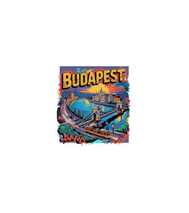 BUDAPEST minta fekete pólón