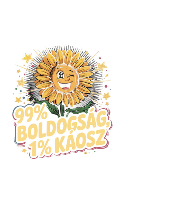 99% BOLDOGSÁG 1%KÁOSZ minta fekete pólón