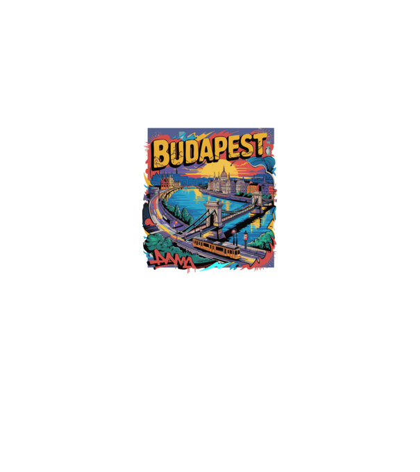 BUDAPEST minta királykék pólón