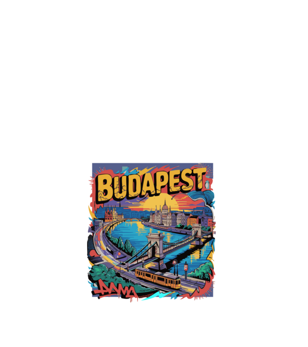 BUDAPEST minta fehér pólón