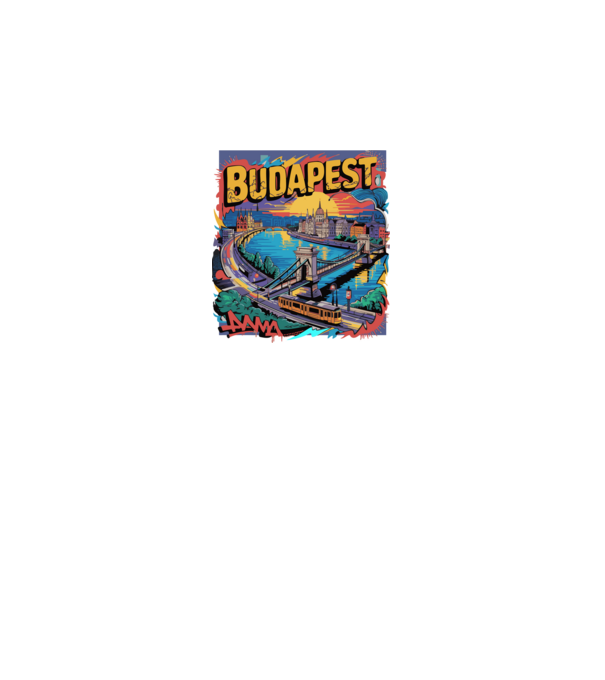 BUDAPEST minta királykék pólón