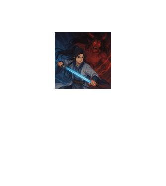 Sci-Fi fantasy anime minta szürke/fekete pólón