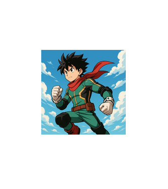 Hősök Hőse Anime minta királykék pólón