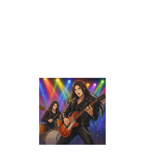 Anime rock minta fehér pólón