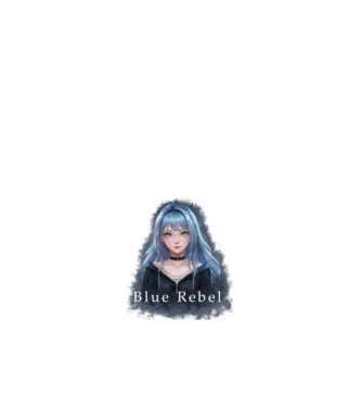 Blue Rebel – A Lázadás Színe minta fehér pólón