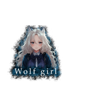 Wolf Girl – Titokzatos Anime Farkaslány minta fekete pólón