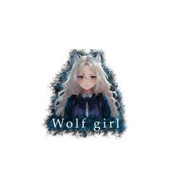 Wolf Girl – Titokzatos Anime Farkaslány minta fehér pólón