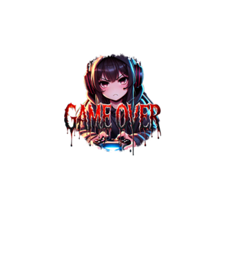 Game Over – Dühös Gamer Lány Anime Stílusban minta türkiz pólón