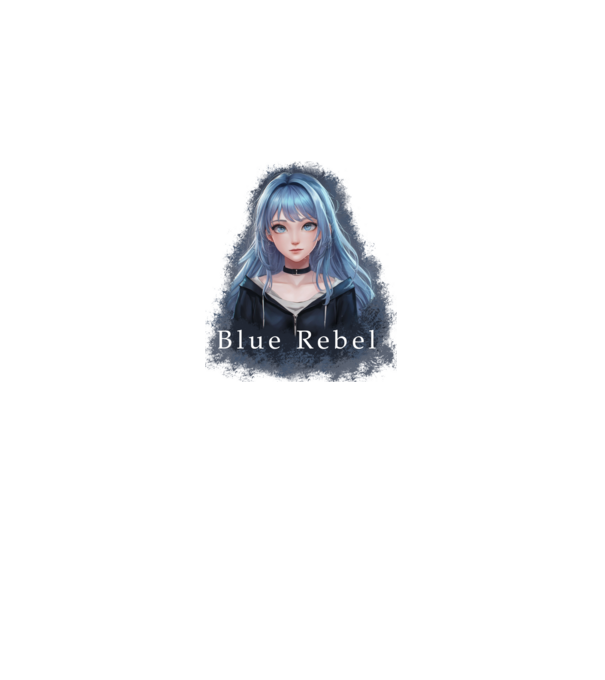 Blue Rebel – A Lázadás Színe minta szürke pólón