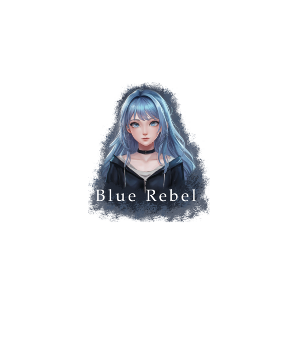 Blue Rebel – A Lázadás Színe minta szürke pólón