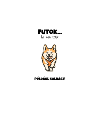 Corgi Sprint Kolbászig minta szürke pólón