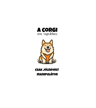 Manipulátor Corgi minta szürke pólón