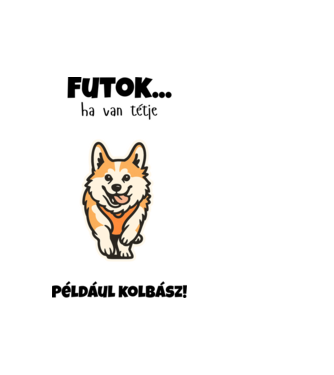 Corgi Sprint Kolbászig minta fehér pólón