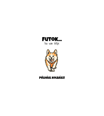 Corgi Sprint Kolbászig minta homokszín pólón