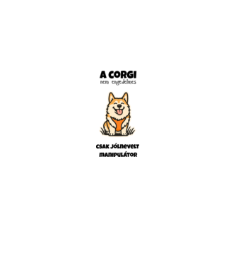 Manipulátor Corgi minta fehér/piros pólón