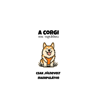 Manipulátor Corgi minta fehér pólón