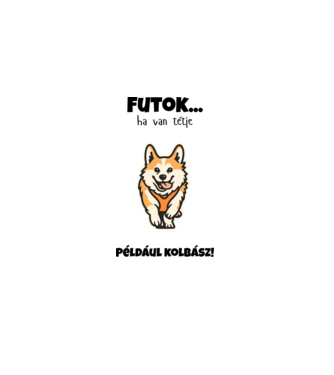 Corgi Sprint Kolbászig minta homokszín pólón