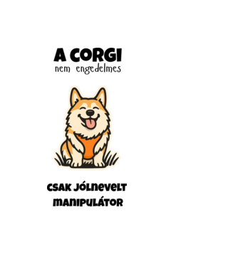Manipulátor Corgi minta világoskék pólón