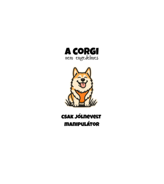 Manipulátor Corgi minta szürke pólón