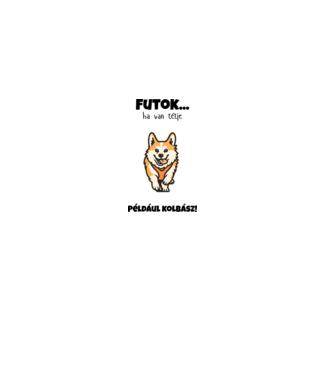 Corgi Sprint Kolbászig minta szürke pólón