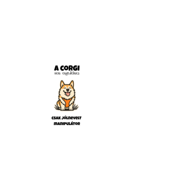 Manipulátor Corgi minta fehér pólón