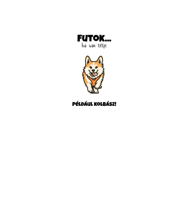 Corgi Sprint Kolbászig minta homokszín pólón