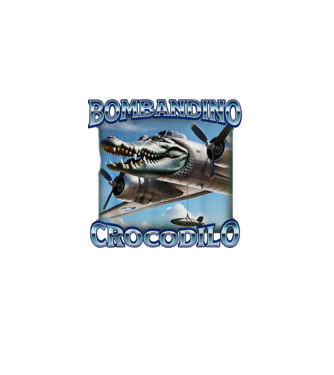 Bombardino Crocodilo minta fekete pólón