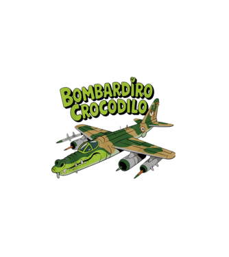 Bombadiro Crocodilo Rajzfilm stílus minta fekete pólón