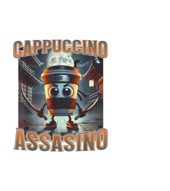 Cappuccino Assassino minta fehér pólón