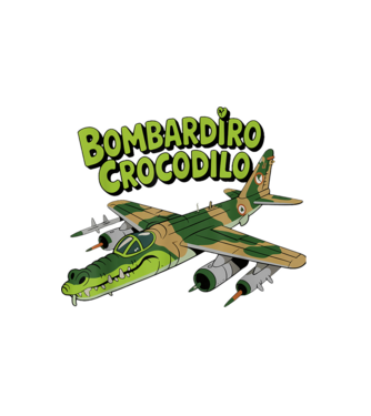 Bombadiro Crocodilo Rajzfilm stílus minta fehér pólón