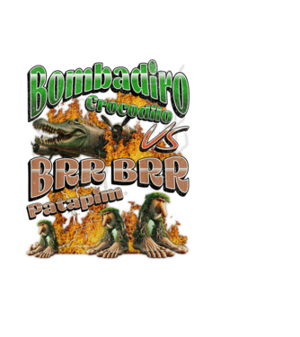 Bombadiro VS Brr Patapim minta fekete pólón