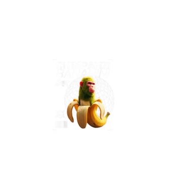 Chimpanzi Bananini minta fekete pólón