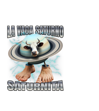 La Vaca Saturno Saturnita minta fekete pólón