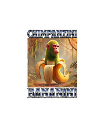 Chimpanzini Bananini minta fehér pólón