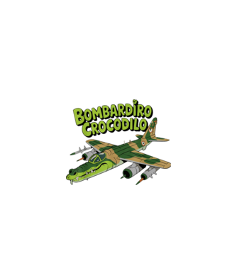 Bombadiro Crocodilo Rajzfilm stílus minta fekete pólón