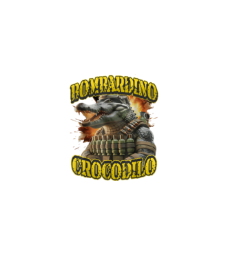 Bombardino Crocodilo minta fekete pólón