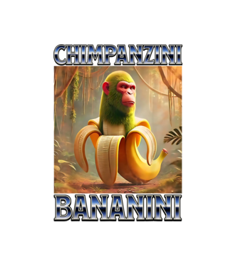 Chimpanzini Bananini minta fekete pólón